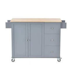 Dusty Blue Rolling Mobile Kitchen Island with Solid Wood Top, Drop Leaf and Storage Cabinet by Kahomvis 12 Dusty Blue Rolling Mobile Kitchen Island with Solid Wood Top, Drop Leaf and Storage Cabinet by Kahomvis -Kahomvis Sales Store dusty blue kahomvis kitchen islands kk lkwf 5aag c3 1000