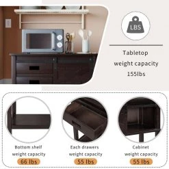 35 in. Espresso Distressed Standard Rectangle Wood Console Table with Sliding Barn Door and-Drawers by Kahomvis -Kahomvis Sales Store espresso distressed finish kahomvis console tables tre lkwf 08aap 44 1000