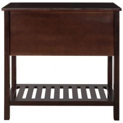 31.7 in. Espresso Standard Rectangle Wood Console Table with Bottom-Shelf and Storage-Drawers by Kahomvis -Kahomvis Sales Store espresso kahomvis console tables tre lkwf 62aap 66 1000