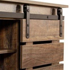 Espresso Buffet with Sliding Barn Door and Shelves, Rustic Wooden Storage Sideboard by Kahomvis 15 Espresso Buffet with Sliding Barn Door and Shelves, Rustic Wooden Storage Sideboard by Kahomvis -Kahomvis Sales Store espresso kahomvis sideboards buffet tables js lkw3 3051 1f 1000