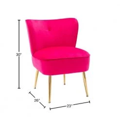 Fuchsia Velvet Fabric Upholstered Side Chair(Set of 1) by Kahomvis -Kahomvis Sales Store fuchsia kahomvis accent chairs bb lkwf2 8aaf 40 1000