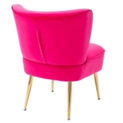 Fuchsia Velvet Fabric Upholstered Side Chair(Set of 1) by Kahomvis -Kahomvis Sales Store fuchsia kahomvis accent chairs bb lkwf2 8aaf 66 1000