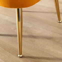 Ginger Yellow Velvet Fabric Upholstered Side Chair(Set of 1) by Kahomvis -Kahomvis Sales Store ginger yellow kahomvis accent chairs bb lkwf2 8aab 4f 1000