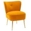 Ginger Yellow Velvet Fabric Upholstered Side Chair(Set of 1) by Kahomvis