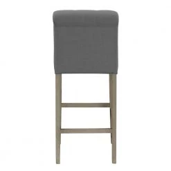 29 in. Aleen Grey Fabric with Roll Back Design and Tufted Buttons Bar Stool (Set of 2) by Glamour Home -Kahomvis Sales Store gray glamour home bar stools ghstl 1298 fa 1000