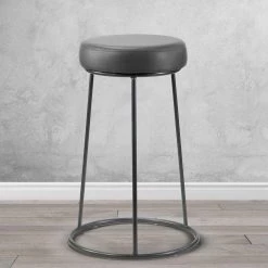 Amie 26.25 in. Grey Backless Counter Stool with Gunmetal Grey Frame (Set of 2) by Glamour Home 9 Amie 26.25 in. Grey Backless Counter Stool with Gunmetal Grey Frame (Set of 2) by Glamour Home -Kahomvis Sales Store gray glamour home bar stools ghstl 1352 31 1000