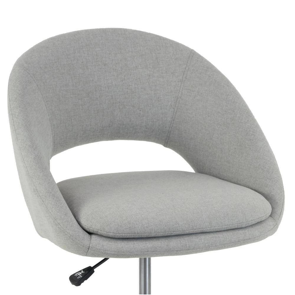 Aura Grey Fabric Upholstered Adjustable Height Swivel Office Chair with Wheel Base by Glamour Home 5 Aura Grey Fabric Upholstered Adjustable Height Swivel Office Chair with Wheel Base by Glamour Home - Image 5