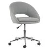 Aura Grey Fabric Upholstered Adjustable Height Swivel Office Chair with Wheel Base by Glamour Home