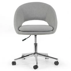 Aura Grey Fabric Upholstered Adjustable Height Swivel Office Chair with Wheel Base by Glamour Home 8 Aura Grey Fabric Upholstered Adjustable Height Swivel Office Chair with Wheel Base by Glamour Home -Kahomvis Sales Store gray glamour home task chairs ghtsc 1498 c3 1000
