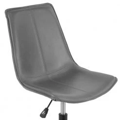 Amery Grey Faux Leather Adjustable Height Swivel Office Chair with Wheel Base by Glamour Home 8 Amery Grey Faux Leather Adjustable Height Swivel Office Chair with Wheel Base by Glamour Home -Kahomvis Sales Store gray glamour home task chairs ghtsc 1502 1f 1000