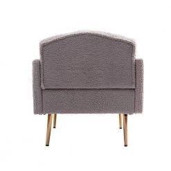 Gray Teddy Fabric Tufted Back Leisure Single Sofa Arm Chair (Set of 1) by Kahomvis -Kahomvis Sales Store gray kahomvis accent chairs cm lkw3 7936 66 1000