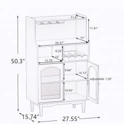 Gray Buffets Sideboard with Wine Glass Racks, Wine Bar Storage Cabinet with Pine legs and Glass Doors by Kahomvis 7 Gray Buffets Sideboard with Wine Glass Racks, Wine Bar Storage Cabinet with Pine legs and Glass Doors by Kahomvis -Kahomvis Sales Store gray kahomvis sideboards buffet tables cyh lkw2 8028 c3 1000