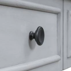 52 in. Gray Wash Standard Half Moon Wood Console Table with 2-Top Drawers by Kahomvis -Kahomvis Sales Store gray wash kahomvis console tables tre lkwf2 4aae fa 1000