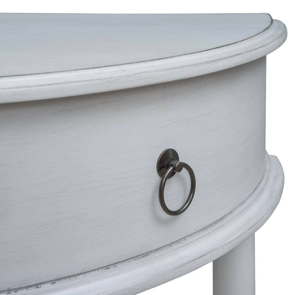 48 in. Gray Wash Standard Half Moon Wood Console Table with Single Drawer by Kahomvis 7 48 in. Gray Wash Standard Half Moon Wood Console Table with Single Drawer by Kahomvis - Image 7