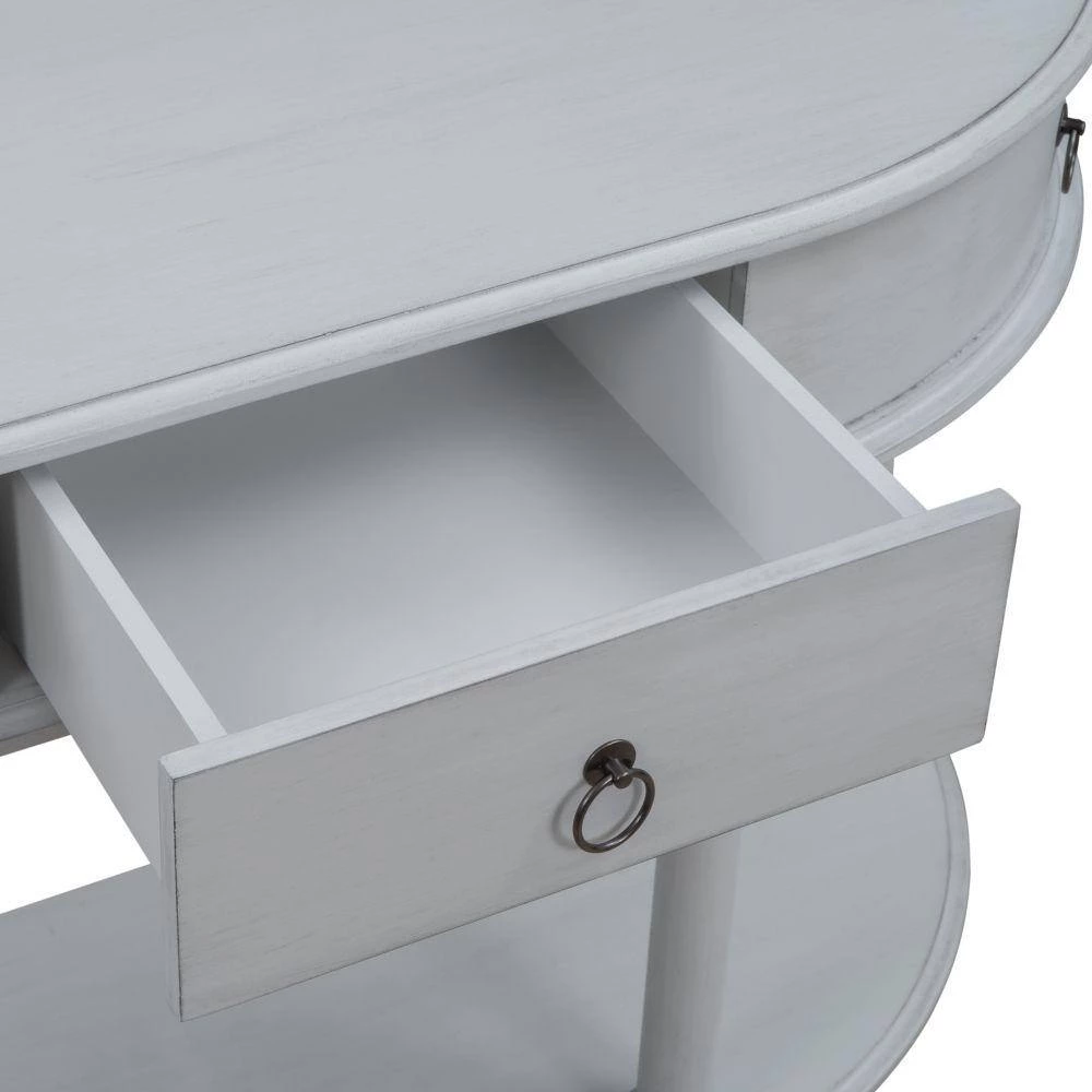 48 in. Gray Wash Standard Half Moon Wood Console Table with Single Drawer by Kahomvis 5 48 in. Gray Wash Standard Half Moon Wood Console Table with Single Drawer by Kahomvis - Image 5