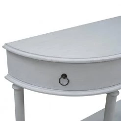 48 in. Gray Wash Standard Half Moon Wood Console Table with Single Drawer by Kahomvis 17 48 in. Gray Wash Standard Half Moon Wood Console Table with Single Drawer by Kahomvis -Kahomvis Sales Store gray wash kahomvis console tables tre lkwf2 7aae fa 1000