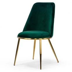 Anzu Green Velvet Dining Chair with Golden Metal Legs (Set of 2) by Glamour Home -Kahomvis Sales Store green golden legs glamour home dining chairs ghdc 1415 4f 1000