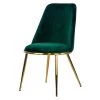 Anzu Green Velvet Dining Chair with Golden Metal Legs (Set of 2) by Glamour Home