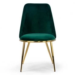 Anzu Green Velvet Dining Chair with Golden Metal Legs (Set of 2) by Glamour Home -Kahomvis Sales Store green golden legs glamour home dining chairs ghdc 1415 c3 1000