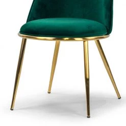 Anzu Green Velvet Dining Chair with Golden Metal Legs (Set of 2) by Glamour Home -Kahomvis Sales Store green golden legs glamour home dining chairs ghdc 1415 fa 1000