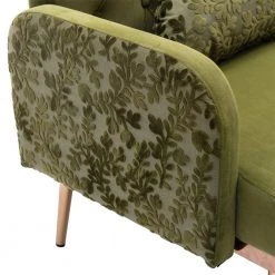 55.11 in. Green Velvet Upholstered 2-Seater Loveseat with Pillows and Metal Feet by Kahomvis 14 55.11 in. Green Velvet Upholstered 2-Seater Loveseat with Pillows and Metal Feet by Kahomvis -Kahomvis Sales Store green kahomvis loveseats cm lkw3 6713 1f 1000