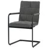 Araya Grey Modern Fabric Arm Chair with Black Metal Legs (Set of 2) by Glamour Home