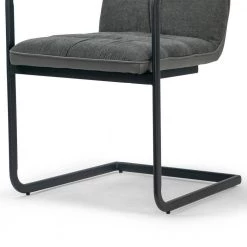 Araya Grey Modern Fabric Arm Chair with Black Metal Legs (Set of 2) by Glamour Home 15 Araya Grey Modern Fabric Arm Chair with Black Metal Legs (Set of 2) by Glamour Home -Kahomvis Sales Store grey glamour home dining chairs ghdc 1425 76 1000