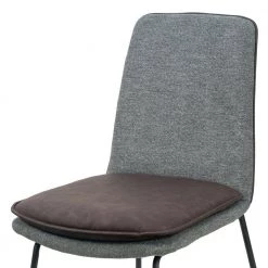 Arch Grey Fabric Dining Chair with Brown Cushion and Piping (Set of 2) by Glamour Home 15 Arch Grey Fabric Dining Chair with Brown Cushion and Piping (Set of 2) by Glamour Home -Kahomvis Sales Store grey glamour home dining chairs ghdc 1426 76 1000
