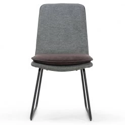 Arch Grey Fabric Dining Chair with Brown Cushion and Piping (Set of 2) by Glamour Home 11 Arch Grey Fabric Dining Chair with Brown Cushion and Piping (Set of 2) by Glamour Home -Kahomvis Sales Store grey glamour home dining chairs ghdc 1426 c3 1000