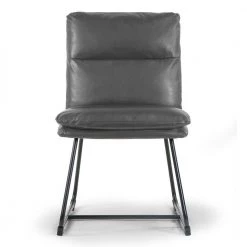 Set of 2 Aulani Grey Upholstered Metal Frame Dining Chair with Puffy Cushions by Glamour Home 8 Set of 2 Aulani Grey Upholstered Metal Frame Dining Chair with Puffy Cushions by Glamour Home -Kahomvis Sales Store grey glamour home dining chairs ghdc 1489 c3 1000