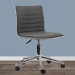 Aiko Grey Fabric 16 in. Adjustable with Wheel Base Height Swivel Office Chair by Glamour Home 11 Aiko Grey Fabric 16 in. Adjustable with Wheel Base Height Swivel Office Chair by Glamour Home -Kahomvis Sales Store grey glamour home task chairs ghtsc 1156 31 1000