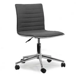 Aiko Grey Fabric 16 in. Adjustable with Wheel Base Height Swivel Office Chair by Glamour Home