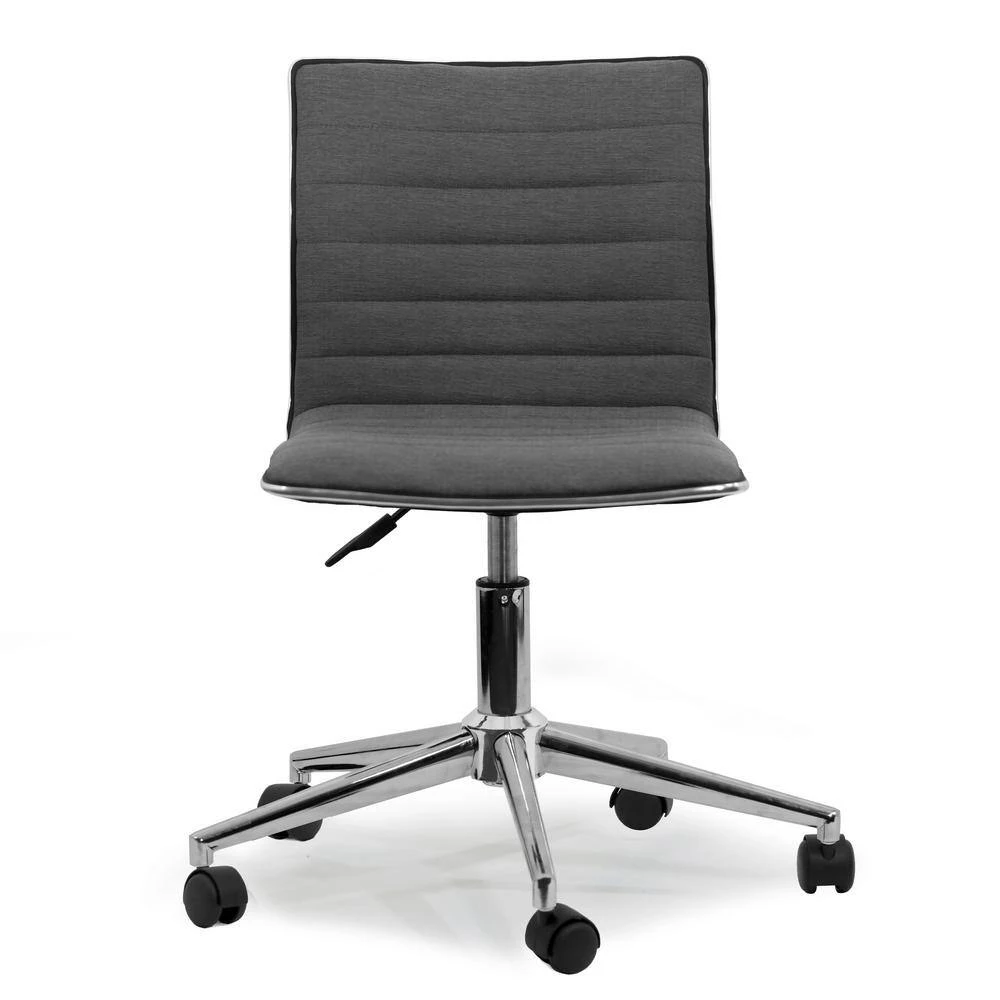 Aiko Grey Fabric 16 in. Adjustable with Wheel Base Height Swivel Office Chair by Glamour Home 3 Aiko Grey Fabric 16 in. Adjustable with Wheel Base Height Swivel Office Chair by Glamour Home - Image 3