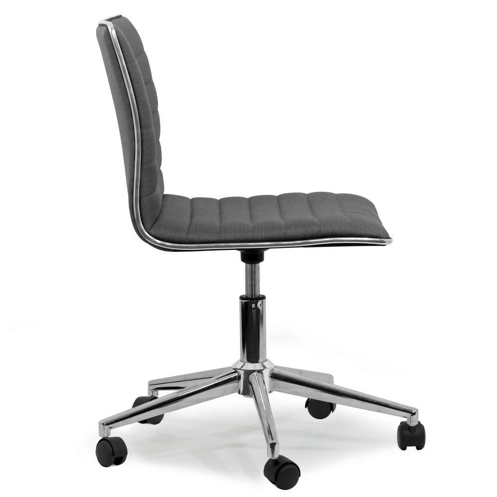 Aiko Grey Fabric 16 in. Adjustable with Wheel Base Height Swivel Office Chair by Glamour Home 2 Aiko Grey Fabric 16 in. Adjustable with Wheel Base Height Swivel Office Chair by Glamour Home - Image 2