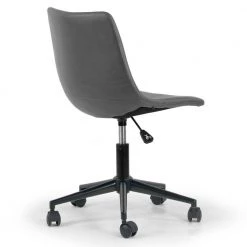 Adan Grey Faux Leather Adjustable Height Swivel Office Chair with Wheel Base by Glamour Home 10 Adan Grey Faux Leather Adjustable Height Swivel Office Chair with Wheel Base by Glamour Home -Kahomvis Sales Store grey glamour home task chairs ghtsc 1500 4f 1000