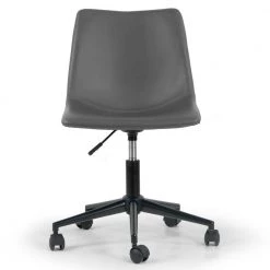 Adan Grey Faux Leather Adjustable Height Swivel Office Chair with Wheel Base by Glamour Home 9 Adan Grey Faux Leather Adjustable Height Swivel Office Chair with Wheel Base by Glamour Home -Kahomvis Sales Store grey glamour home task chairs ghtsc 1500 c3 1000