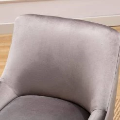 Grey Modern Velvet Upholstered Side Chair with Golden Legs(Set of 1) by Kahomvis -Kahomvis Sales Store grey kahomvis accent chairs bb lkpp 8aad 1f 1000