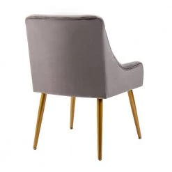 Grey Modern Velvet Upholstered Side Chair with Golden Legs(Set of 1) by Kahomvis -Kahomvis Sales Store grey kahomvis accent chairs bb lkpp 8aad 66 1000