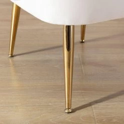 Ivory White Velvet Fabric Upholstered Side Chair(Set of 1) by Kahomvis -Kahomvis Sales Store ivory white kahomvis accent chairs bb lkwf2 8aae 4f 1000