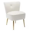 Ivory White Velvet Fabric Upholstered Side Chair(Set of 1) by Kahomvis