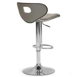 33.5 in. Faux Leather Chrome Frame in Adria Ashy Color Light Taupe Adjustable Height Bar Stool (Set of 2) by Glamour Home -Kahomvis Sales Store light taupe chrome glamour home bar stools ghstl 1142 44 1000