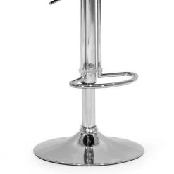 33.5 in. Faux Leather Chrome Frame in Adria Ashy Color Light Taupe Adjustable Height Bar Stool (Set of 2) by Glamour Home -Kahomvis Sales Store light taupe chrome glamour home bar stools ghstl 1142 76 1000