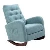 Mint Green Cotton Tufted Fabric Modern High Back Rocking Arm Chair (Set of 1) by Kahomvis