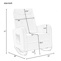 Mint Green Cotton Tufted Fabric Modern High Back Rocking Arm Chair (Set of 1) by Kahomvis 18 Mint Green Cotton Tufted Fabric Modern High Back Rocking Arm Chair (Set of 1) by Kahomvis -Kahomvis Sales Store mint green kahomvis rockers gliders ottomans bb lkwf 61aam 76 1000