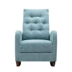Mint Green Cotton Tufted Fabric Modern High Back Rocking Arm Chair (Set of 1) by Kahomvis 13 Mint Green Cotton Tufted Fabric Modern High Back Rocking Arm Chair (Set of 1) by Kahomvis -Kahomvis Sales Store mint green kahomvis rockers gliders ottomans bb lkwf 61aam c3 1000