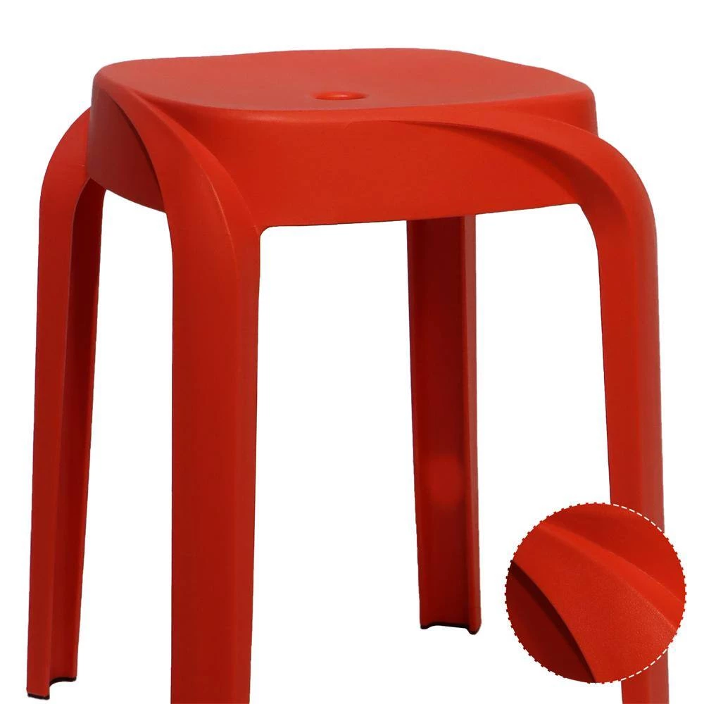 17.75 in. Multi-Colored Backless Plastic Portable Nesting Bar Stool with Plastic Seat (Box of 5) by Kahomvis 5 17.75 in. Multi-Colored Backless Plastic Portable Nesting Bar Stool with Plastic Seat (Box of 5) by Kahomvis - Image 5