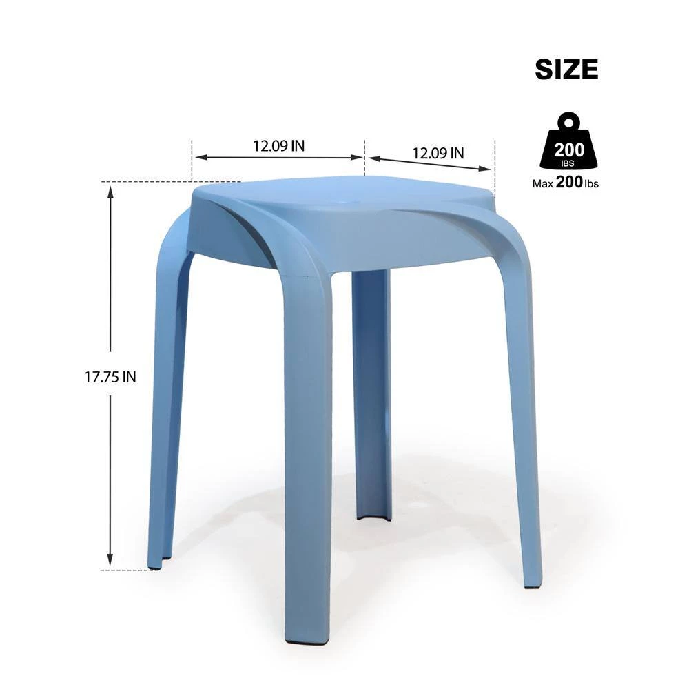 17.75 in. Multi-Colored Backless Plastic Portable Nesting Bar Stool with Plastic Seat (Box of 5) by Kahomvis 2 17.75 in. Multi-Colored Backless Plastic Portable Nesting Bar Stool with Plastic Seat (Box of 5) by Kahomvis - Image 2