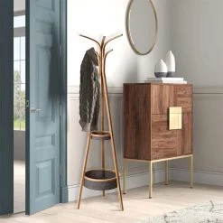 Natural Bamboo Freestanding Coat Rack with Storage Rack by Kahomvis 11 Natural Bamboo Freestanding Coat Rack with Storage Rack by Kahomvis -Kahomvis Sales Store natual kahomvis coat racks zh lkw4 4118 31 1000