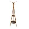 Natural Bamboo Freestanding Coat Rack with Storage Rack by Kahomvis
