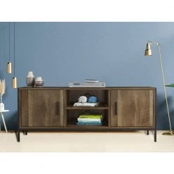 48.38 in. Natural TV Stand Fits TV's up to 50 in. with 2 Storage Cabinets and Open Shelves by Kahomvis -Kahomvis Sales Store natural kahomvis tv stands sai lkw7 2156 31 1000